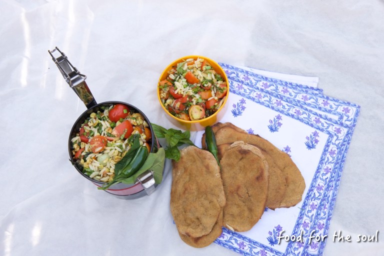 Tomato, Roasted Corn and Orzo