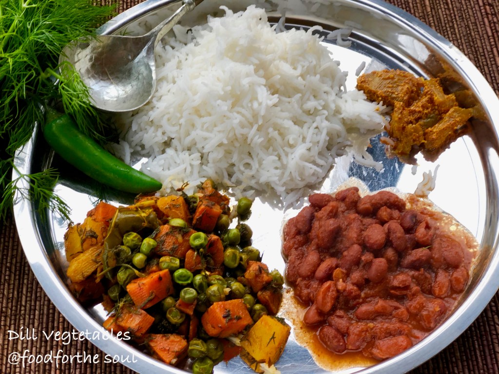 Carrots and Peas with dill and spices
