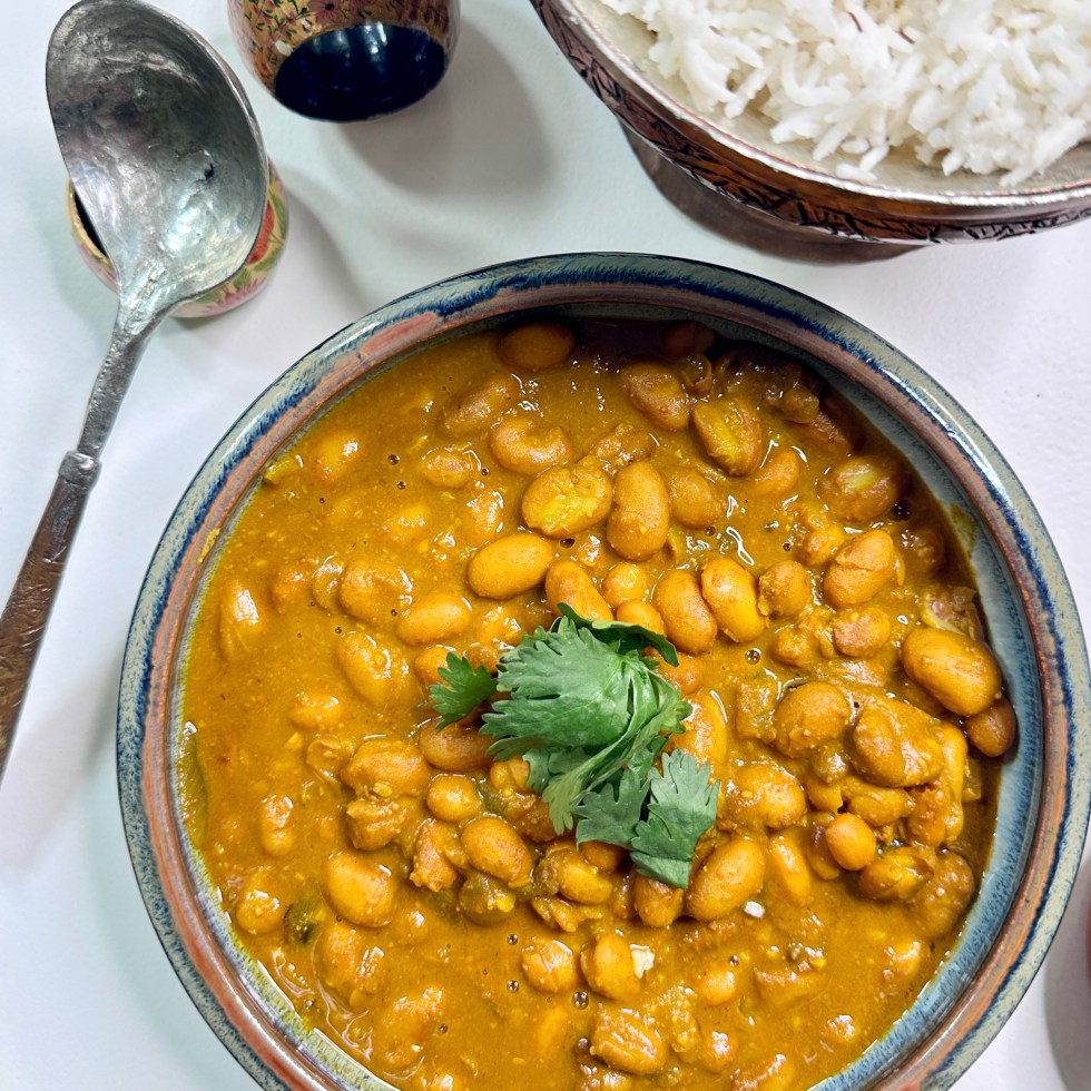 Kashmir Thool Razma - Cranberry bean in a simple onion and garlc curry