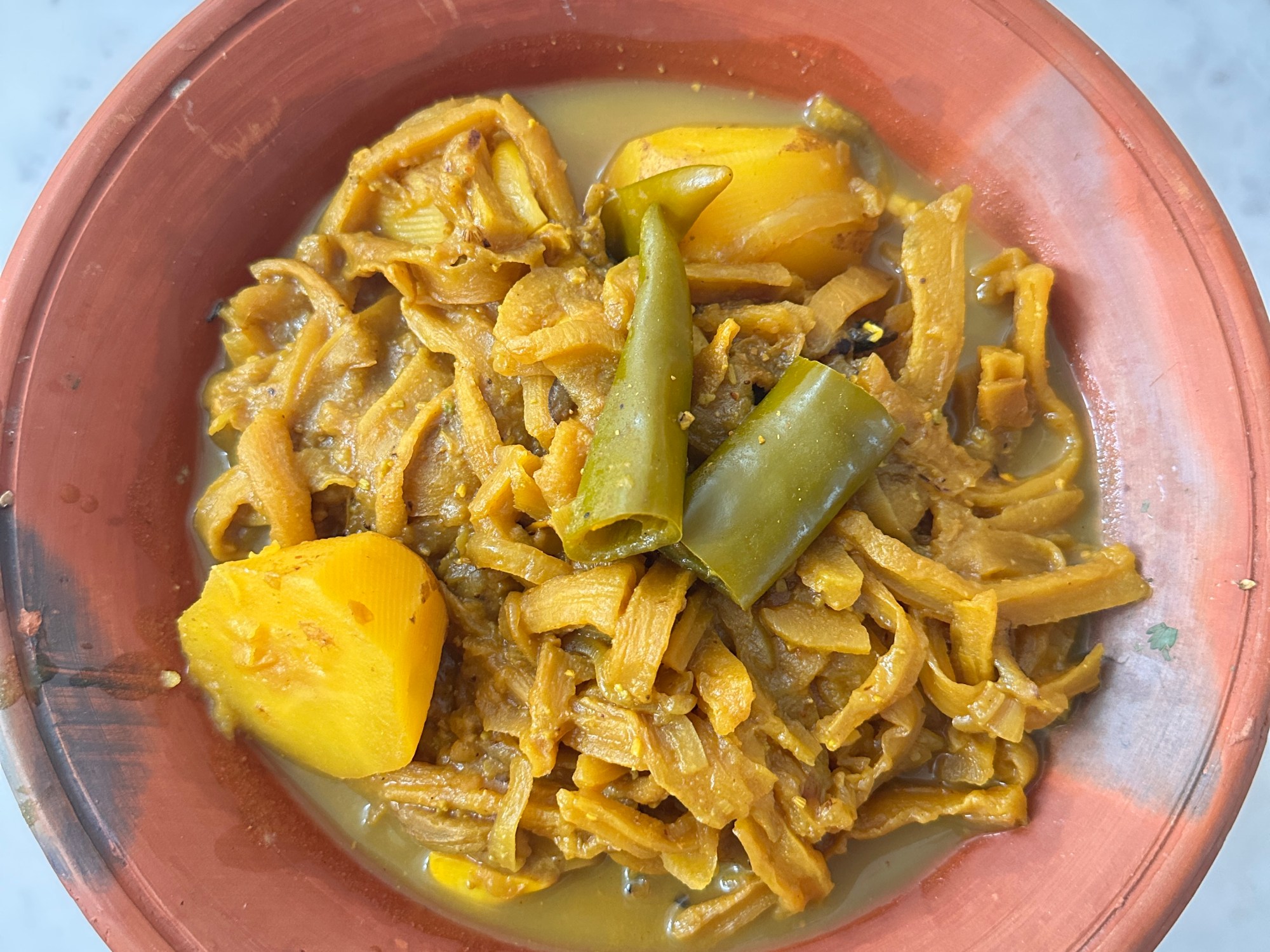 A beautiful and earthy dried bottle gourd kashmiri recipe